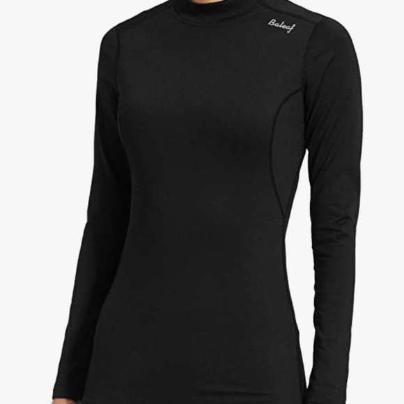 BALEAF Women's Fleece Thermal Mock Neck Long Sleeve Running Shirt XL - Picture 1 of 8